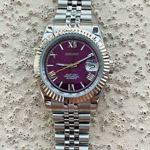 Seiko Mod Oyster Purple - Picture 7 of 10